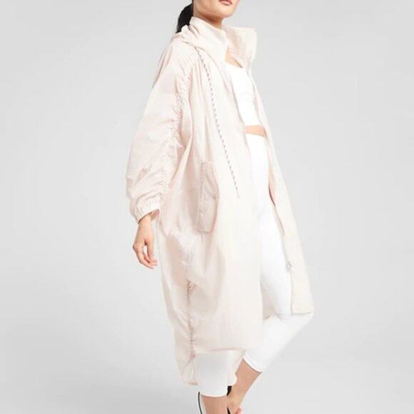 Athleta Canopy Parachute Jacket Long Pink Size Small NWT - Picture 6 of 11